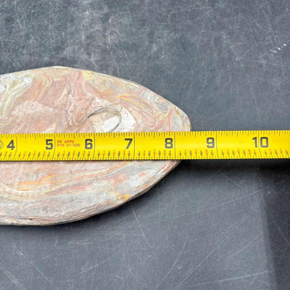 Vintage Native American Chief Relief Wall Plaque Stone Look Marbled Art 8.5in